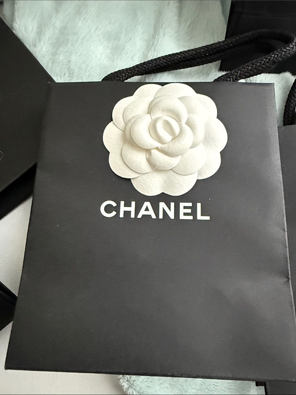 CHANEL Black Mini Gift Bags with White Camellia Accent (Set of 5) - Picture 3 of 9